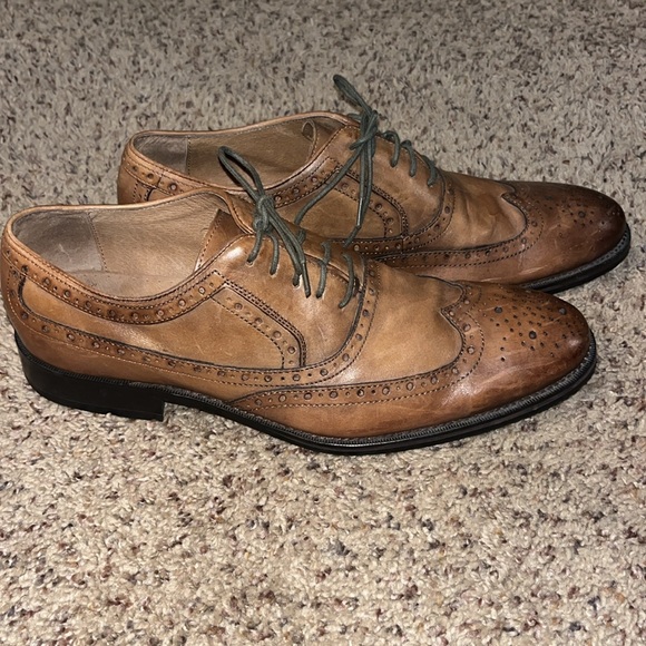 Men's Johnston Murphy Brown Wing Tip Shoes Size 8.5 M - Picture 8 of 14